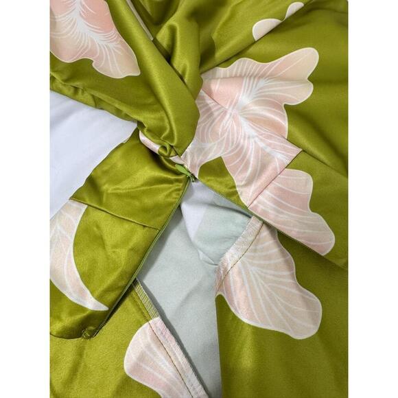 NWT‎ Stylewe Green & White Floral Print Crop Top With High Waist Wide Leg Pants - Picture 6 of 10